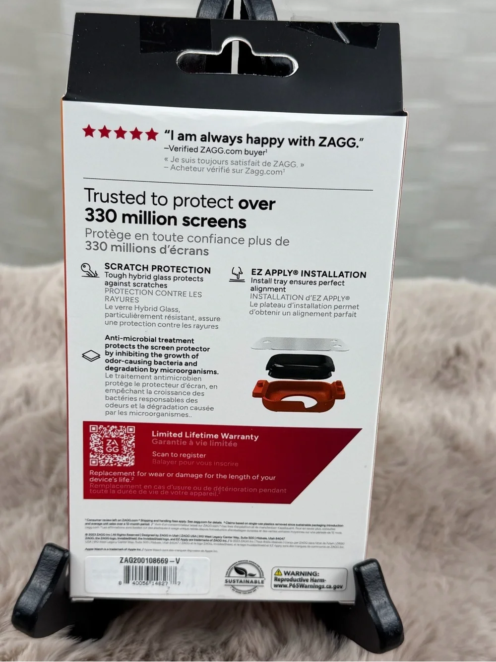 NIB ZAGG InvisibleShield GlassFusion Protect for Apple Watch 45 mm.